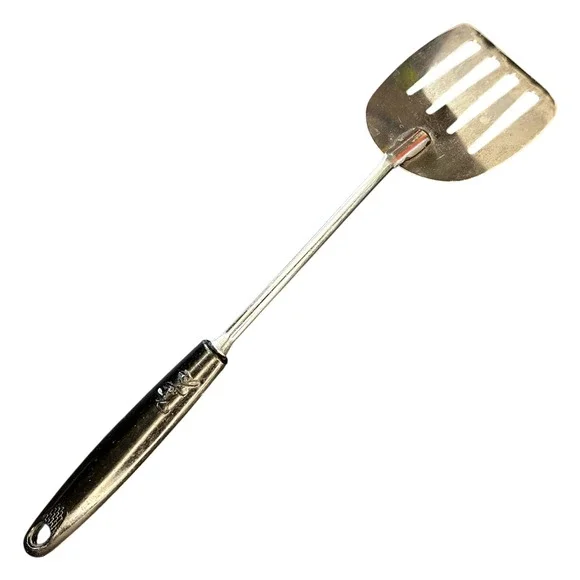 VTG EKCO Slotted Spatula Chromium Plated Black Handle Made in USA 13 Inch Turner - Picture 3 of 7